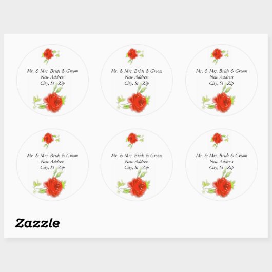 Bruid & bruidegom Mailing Labels Sjabloon (Vel)