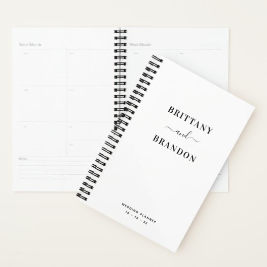 Bruid & bruidegom Minimalistische moderne bruiloft Planner (Display)