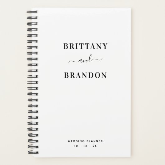 Bruid & bruidegom Minimalistische moderne bruiloft Planner (Voorkant)