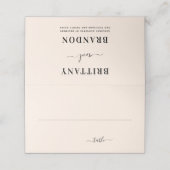 Bruid & bruidegom Modern Blush Roze Bruiloft Plaatskaartje (Buitenkant ongevouwen)