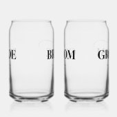 Bruid Bruidegom Modern Script Huwelijk Blikvorm Glas (Links)