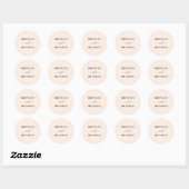 Bruid & bruidegom Moderne Bruiloft Blush Favor Sea Ronde Sticker (Vel)