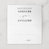 Bruid & bruidegom Moderne Zwart-wit bruiloft Plaatskaartje (Buitenkant ongevouwen)