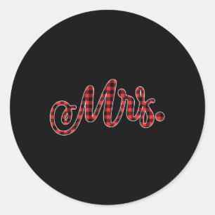 bruid bruidegom Mr. Mrs. Kerstmis bruiloft matchin Ronde Sticker