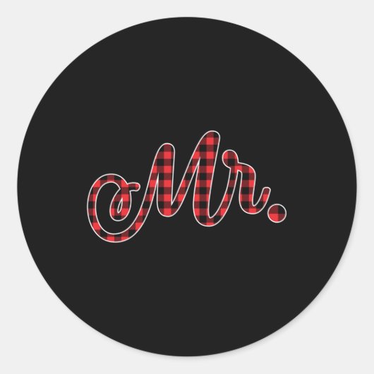 bruid bruidegom Mr. Mrs. Kerstmis bruiloft matchin Ronde Sticker (Voorkant)