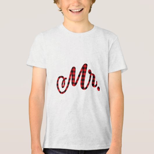 bruid bruidegom Mr. Mrs. Kerstmis bruiloft matchin Tri-Blend Shirt (Voorkant)