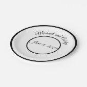 Bruid & Bruidegom Naam & Datum Papier Borden Papieren Bordje (Gekanteld)
