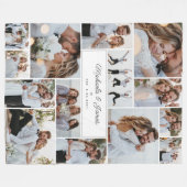 Bruid & Bruidegom Namen 14-Foto Collage Trouwcadea Fleece Deken (Voorkant (Horizontaal))