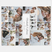 Bruid & Bruidegom Namen 16-Foto Collage Trouwcadea Fleece Deken (Voorkant (Horizontaal))