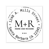 Bruid bruidegom namen monogram bruiloft adres  zelfinktende stempel (Design)