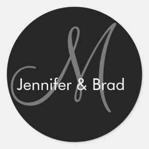 Bruid bruidegom Namen Monogram Bruiloft Sticker