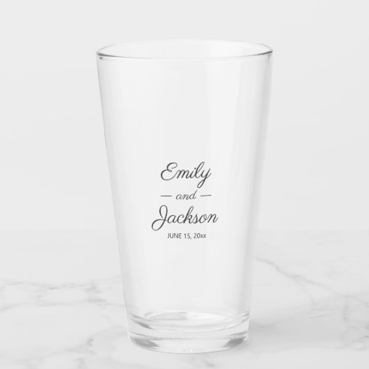 Bruid Bruidegom Namen Trouwdatum Glas (Voorkant)