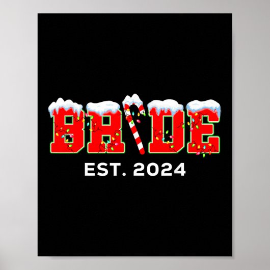Bruid Bruidegom Net Getrouwd Est 2024 Matching Chr Poster (Voorkant)