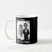Bruid Bruidegom Net Getrouwd Skelet Halloween Kopp Koffiemok (Links)