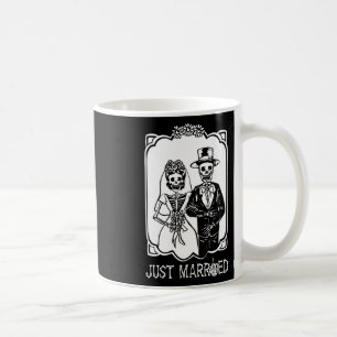 Bruid Bruidegom Net Getrouwd Skelet Halloween Kopp Koffiemok