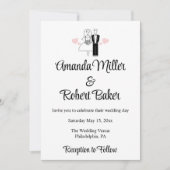 bruid & bruidegom paar uitnodiging (Voorkant)