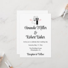 bruid & bruidegom paar uitnodiging