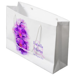Bruid bruidegom paarse orchidee bruiloft gunst cad groot cadeauzakje
