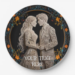 Bruid & Bruidegom Persoonlijke Huwelijk  Papieren Bordje