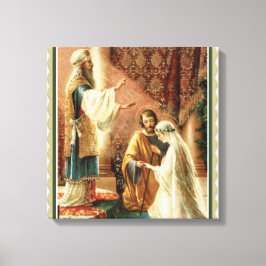 bruid & bruidegom priester bruiloft Verloving Canvas Afdruk