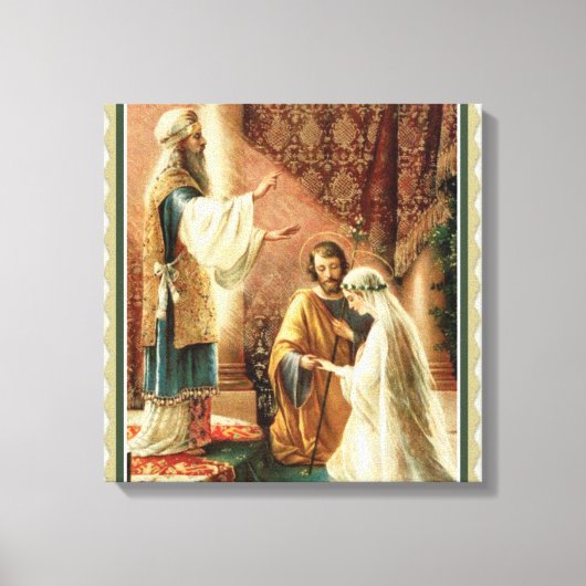 bruid & bruidegom priester bruiloft Verloving Canvas Afdruk (Voorkant)