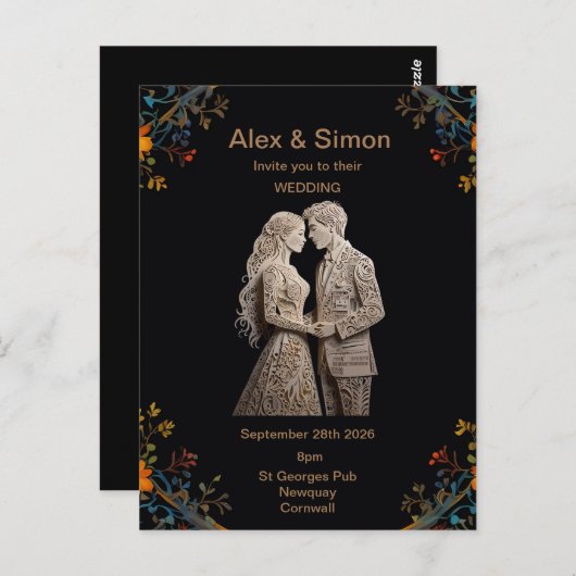 Bruid & bruidegom Royal Classic Briefkaart (Voorkant / Achterkant)