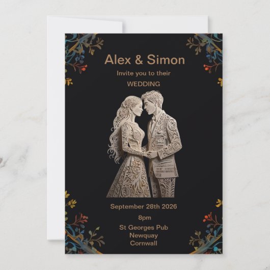 Bruid & bruidegom Royal Classic Kaart (Voorkant)