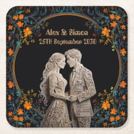 Bruid & Bruidegom Royal Classic Kartonnen Onderzetters