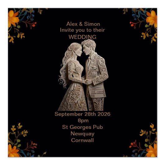 Bruid & bruidegom Royal Classic Perfect Poster (Voorkant)