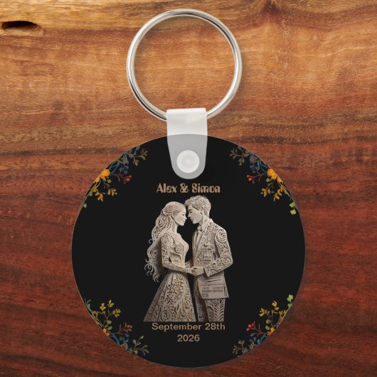 Bruid & bruidegom Royal Classic Sleutelhanger (Voorkant)