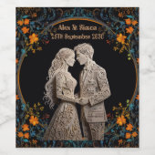 Bruid & Bruidegom Royal Classic Wijn Etiket (Enkel label)