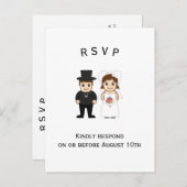 Bruid & bruidegom - RSVP Post Kaart (Voorkant / Achterkant)