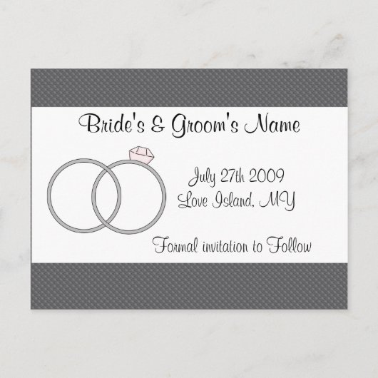  bruid & bruidegom Save the Date Aankondigingskaart (Achterkant)