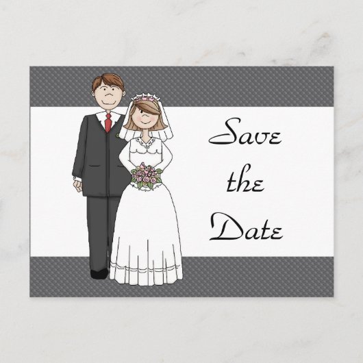 bruid & bruidegom Save the Date Aankondigingskaart (Voorkant)