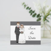 bruid & bruidegom Save the Date Aankondigingskaart (Staand voorkant)