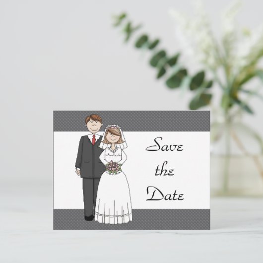 bruid & bruidegom Save the Date Aankondigingskaart (Staand voorkant)