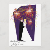 Bruid & Bruidegom Save the Date-July 4th Weddings Aankondigingskaart (Voorkant)