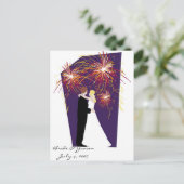 Bruid & Bruidegom Save the Date-July 4th Weddings Aankondigingskaart (Staand voorkant)