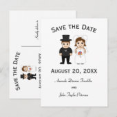 Bruid & Bruidegom - Save the Date Postkaart Aankondigingskaart (Voorkant / Achterkant)