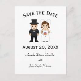 Bruid & Bruidegom - Save the Date Postkaart Aankondigingskaart