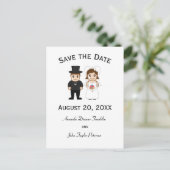 Bruid & Bruidegom - Save the Date Postkaart Aankondigingskaart (Staand voorkant)