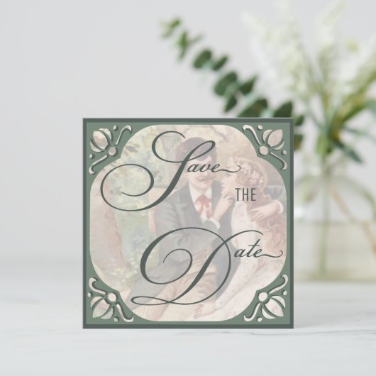 bruid & bruidegom Save the Date Sjabloon (Staand voorkant)