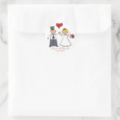 Bruid & bruidegom Schattige paar Mr. & Mrs. bruilo Ronde Sticker (Tas)