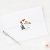 Bruid & bruidegom Schattige paar Mr. & Mrs. bruilo Ronde Sticker (Envelop)