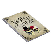 Bruid & bruidegom schedel bruiloft planner Notitie Notitieboek (Rechterzijde)
