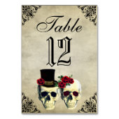 bruid & bruidegom schedel bruiloft tafel Kaart (Voorkant)