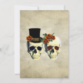 bruid & bruidegom schedel Gothic rustieke bruiloft Kaart (Achterkant)