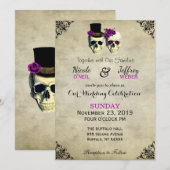 bruid & bruidegom schedel Gothic rustieke bruiloft Kaart (Voorkant / Achterkant)