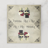 bruid & bruidegom schedel Gothic rustieke bruiloft Plaatskaartje (Buitenkant ongevouwen)