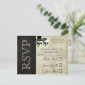 bruid & bruidegom schedel Gothic rustieke bruiloft Uitnodiging Briefkaart (Staand voorkant)